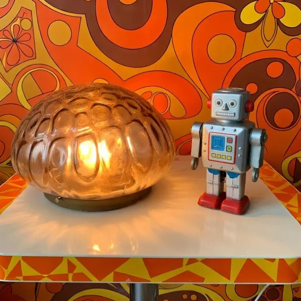 Plafonnier Space Age verre fumé 1970
