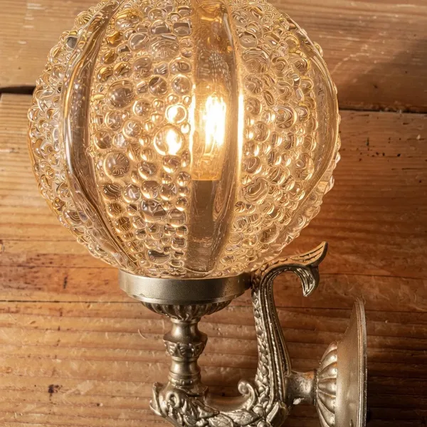 Paire d'appliques Helena Tynell globe oursin en verre bullé 1960